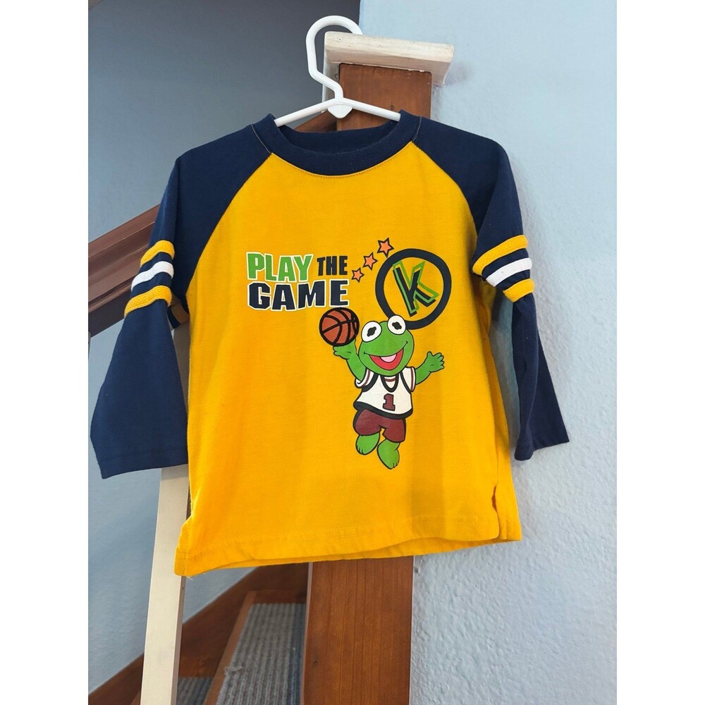 Muppets Kermit the frog basketball sports shirt vintage 24 mths play the game